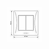 Вимикач двоклавішний срібний шовк VIDEX BINERA, фото 5