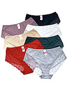 Жіночі бавовняні труси сліп з мереживом Baoyandi (великі розміри) 3XL, фото 3