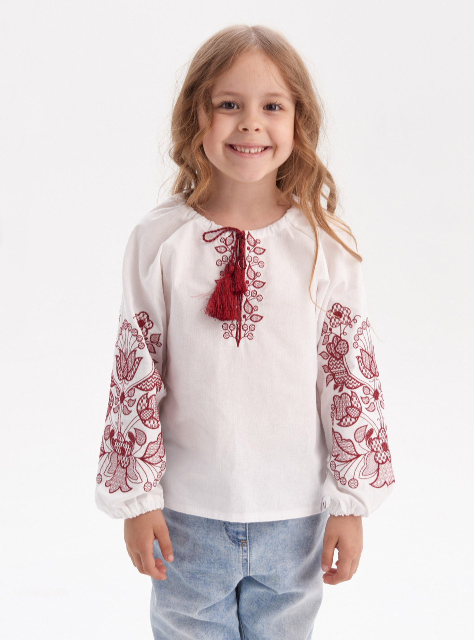 Дитяча блуза вишиванка шкільна "Барва" (104-158р), фото 1