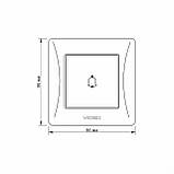 Кнопка дзвінка срібний шовк VIDEX BINERA, фото 5