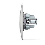 Розетка одинарна із заземленням срібний шовк VIDEX BINERA, фото 4