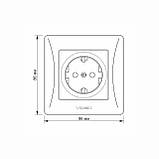 Розетка одинарна із заземленням срібний шовк VIDEX BINERA, фото 5