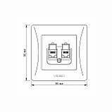 Розетка CAT6+CAT6 комп'ютерна подвійна срібний шовк VIDEX BINERA, фото 5