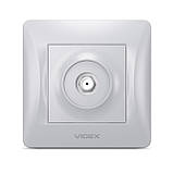 Розетка SAT одинарна супутникова срібний шовк VIDEX BINERA, фото 2