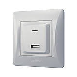 Розетка USB-A + USB-C PD20W срібний шовк VIDEX BINERA, фото 3