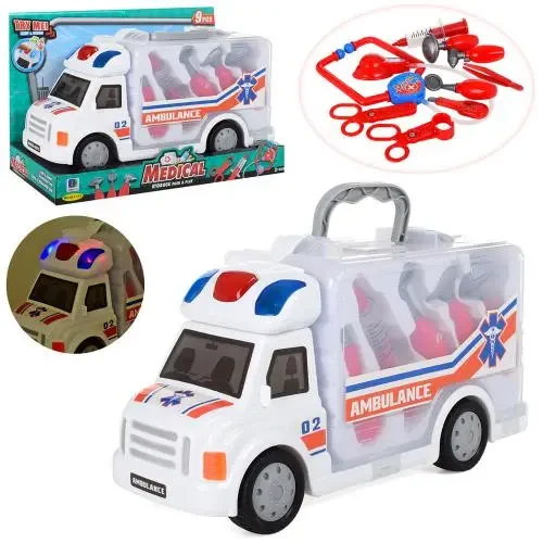 Машинка Швидка допомога з інструментами, світло, звук