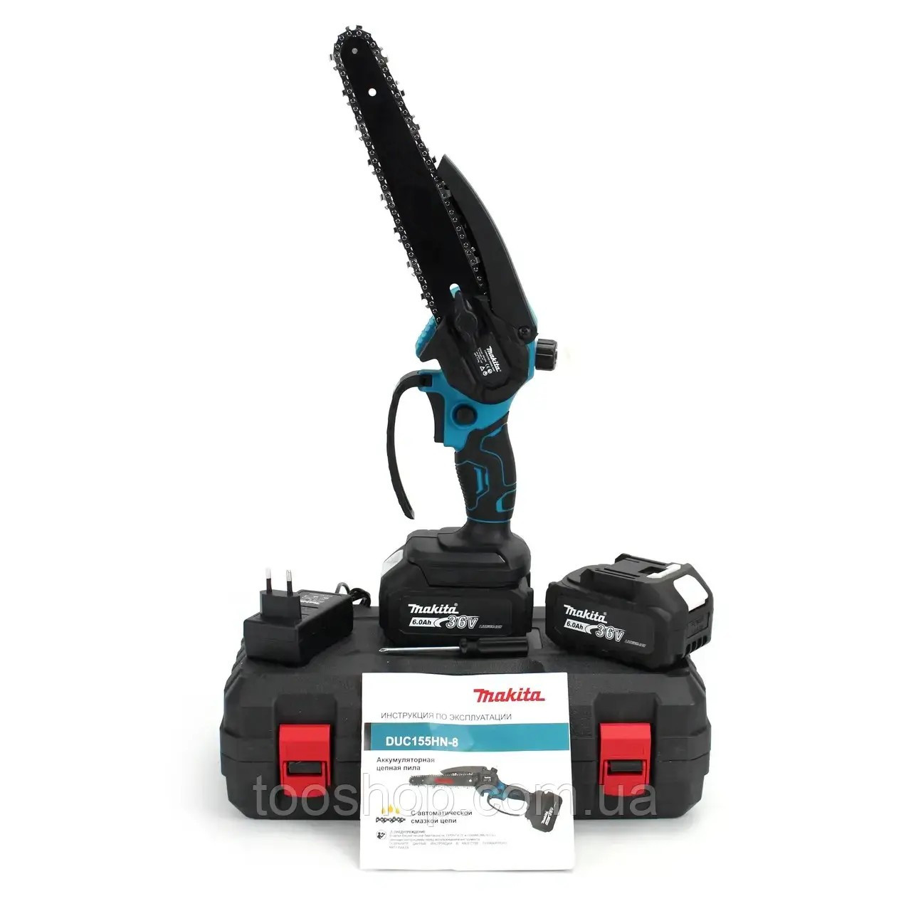 Міні ланцюгова пила акумуляторна Makita DUC155HN 48V 6Ah 20 см з автомастилом ланцюга (Чехія), фото 1