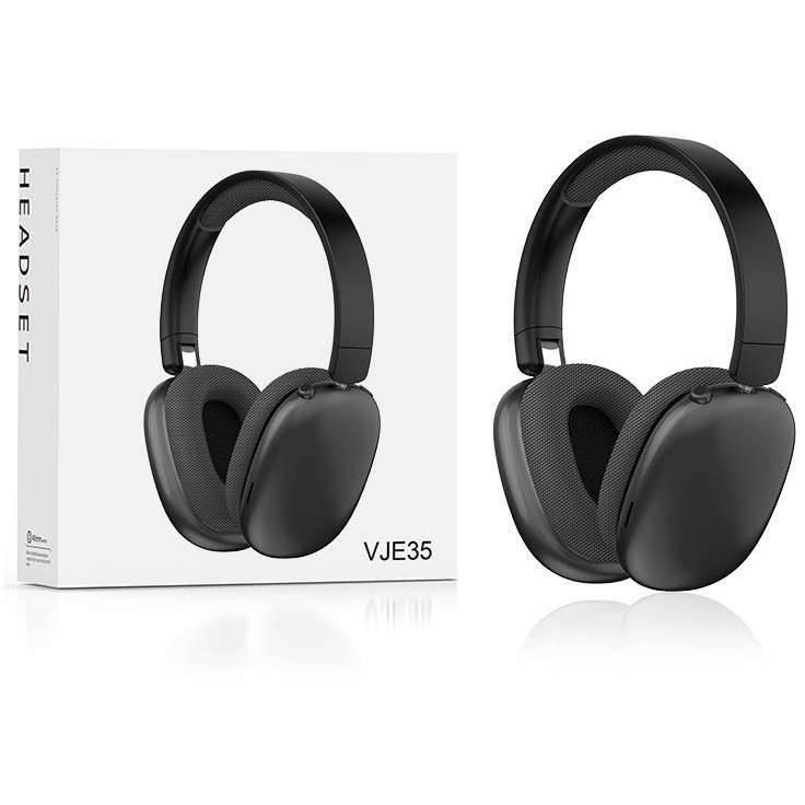 Безпровідні навушники з мікрофоном Max VJE35 з підтримкою TF-карти пам'яті, AUX, Bluetooth Чорний 58095, фото 1