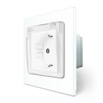 Розетка вологозахищена Livolo з кришкою для дому та вулиці із захисними шторками та заземленням