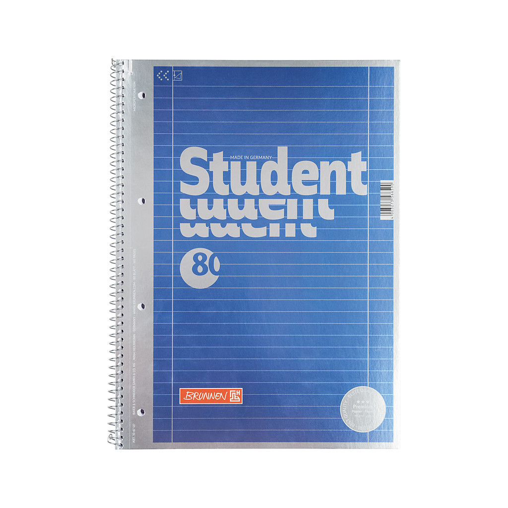 Зошит Brunnen Коледж-блок А4 Premium лінія 80 аркушів мет. блакитний (10 671 27), фото 1