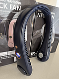 💙Портативний міні вентилятор на шию Neck Fan, зарядка USB, 5 швикостей, дисплей, фото 7
