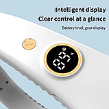 💙Портативний міні вентилятор на шию Neck Fan, зарядка USB, 5 швикостей, дисплей, фото 3