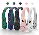 💙Портативний міні вентилятор на шию Neck Fan, зарядка USB, 5 швикостей, дисплей, фото 6