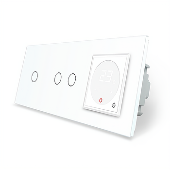 Сенсорний терморегулятор Livolo для керування теплою підлогою із зовнішнім датчиком температури та загартованим склом