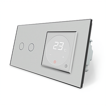 Сенсорний терморегулятор Livolo для теплої підлоги із зовнішнім датчиком температури сірий 3500 Вт 16 А