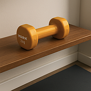 Гантелі для фітнесу вінілові круглі York Fitness 2х2кг жовтий, фото 7