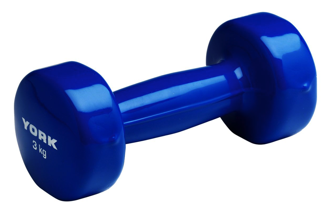 Гантелі для фітнесу вінілові круглі York Fitness 2х3кг синій, фото 1