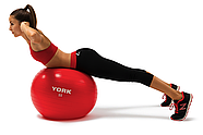 Фітбол York Fitness 55 см червоний + насос, фото 7