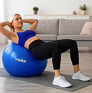 Фітбол York Fitness 65 см синій + насос, фото 7