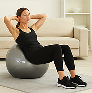 Фітбол York Fitness 75 см сірий + насос, фото 6