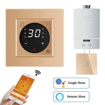 Комплект дистанційного керування Livolo для котла із золотим склом та підтримкою Google Assistant Alexa