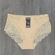 Жіночі бавовняні труси сліп з мереживом середня посадка Biweier (великі розміри) XL, фото 7