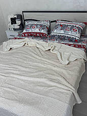 Двостороннє покривало на овчині Молочний, фото 3