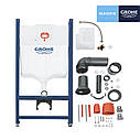 Комплект 4 в 1: Інсталяція GROHE Solido 3 в 1 3884966Q + Унітаз безобідковий Kroner Oker WHI533536 RIMLESS з сидінням Slim, фото 4