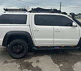 Бокові пороги Dakar V2 з LED (2 шт, метал) для Volkswagen Amarok 2010-2022 рр, фото 7