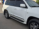 Бокові пороги (2015-2021) Чорний колір для Toyota Land Cruiser 200, фото 5