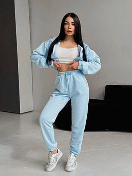 Костюм жіночий спортивний з двонитки кофта на молнії і джогери (Норма)