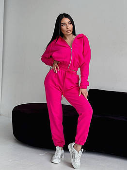 Костюм жіночий спортивний з двонитки кофта на молнії і джогери (Норма)