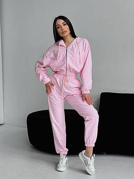 Костюм жіночий спортивний з двонитки кофта на молнії і джогери (Норма)