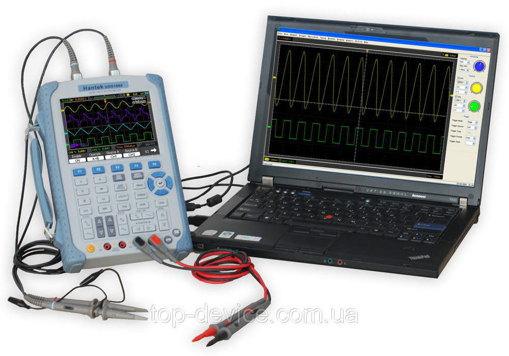 Цифровой ручной осциллограф Hantek DSO1060 5,7LCD 60MHz 2-канальный Scopemeter с USB - фото 1 - id-p32165523