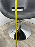 Крісло для перукаря на гідравліці з підлокітниками у чорному кольорі перукарське крісло Style Black, фото 4