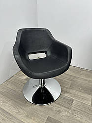 Перукарське крісло на диску та гідравліка для перукаря Style Black чорний колір