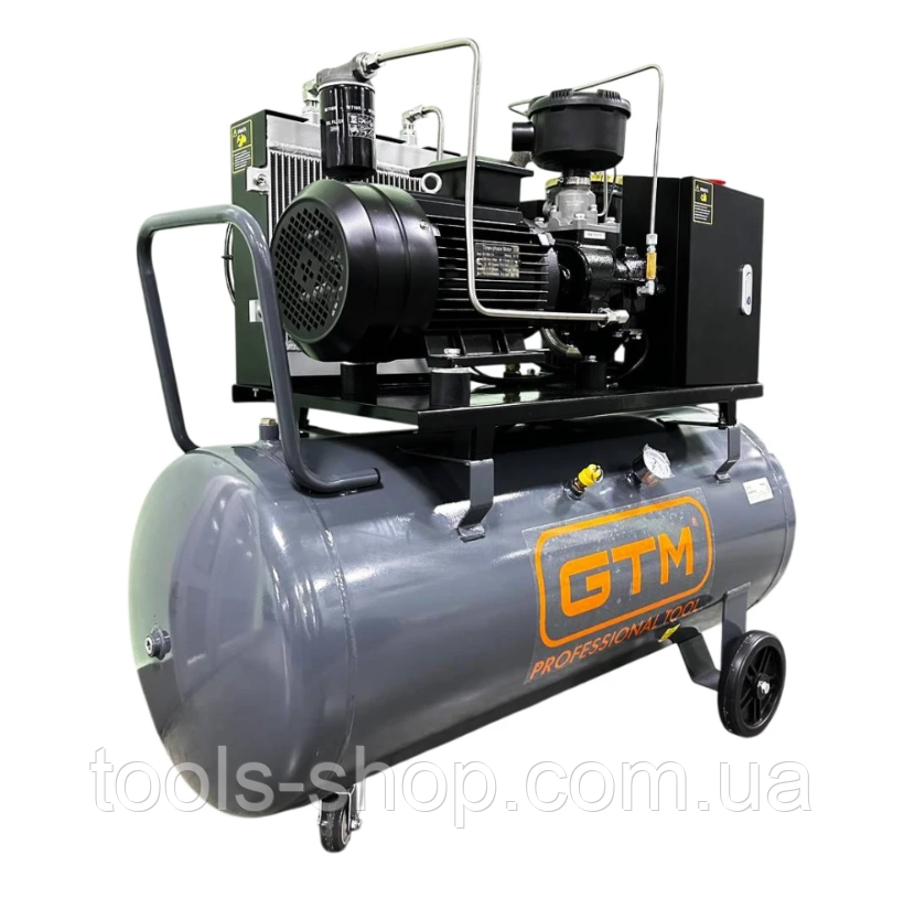 Гвинтовий повітряний компресор 200 л GTM DLG5.5V масляний : 200л, 380 В, 5.5 кВт, 680 л/хв, фото 1