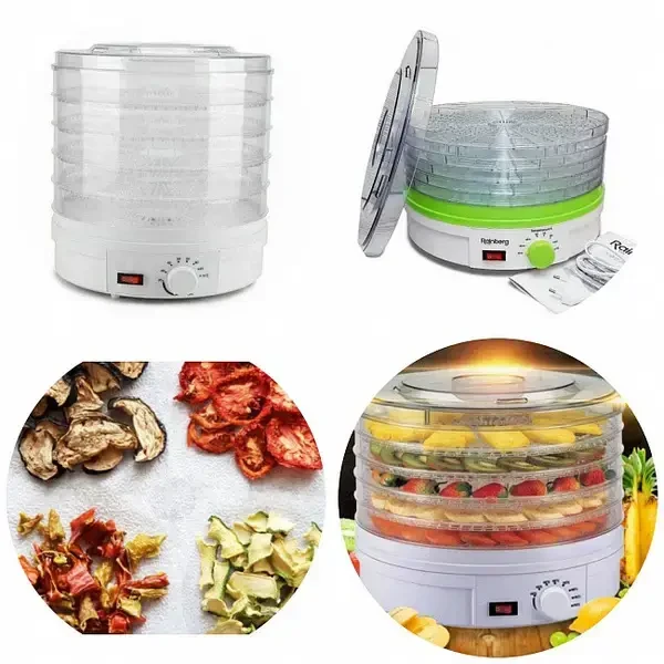 Харчова сушарка Rainberg RB-912 на 5 секцій 800 Вт, Кухонна електричний дегідратор для домашнього FOCUS, фото 1