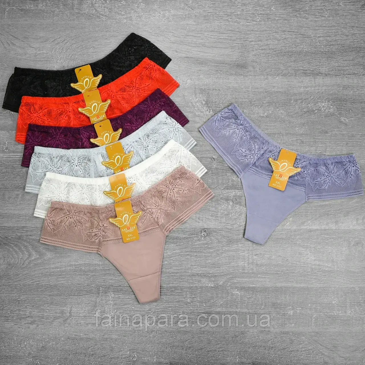 Жіночі труси стрінги з декоративним мереживом Lavolle M, фото 1