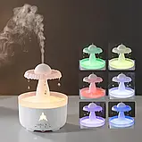 💙Зволожувач повітря Гриб з ефектом дощу Нічник з підсвіткою RGB Аромадіфузор Cloud Rain Humidifier N02-63, фото 6