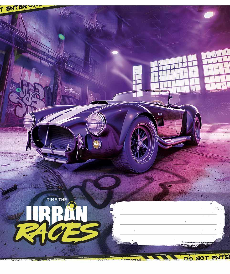 Зошит загальний Школярик Time the urban races 48 аркушів клітинка 048-3439K