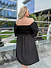 Легенька сукня розлітайка з завищеною талією, ліфом резинкою і привідкритими плечима, батал великі розміри, фото 2