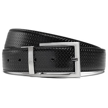 Чоловічий шкіряний ремінь Semi Line Black/Brown (P8232-0 L), двокольоровий, натуральна шкіра, для талії 103-112 см