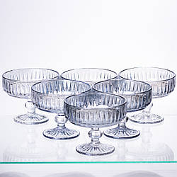 Набір креманок на ніжці 6 шт 300 (мл) Блакитний HP-19-70