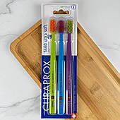 Набір зубних щіток Curaprox Ultra Soft CS 5460 (салатова, синя, фіолетова), 3 шт