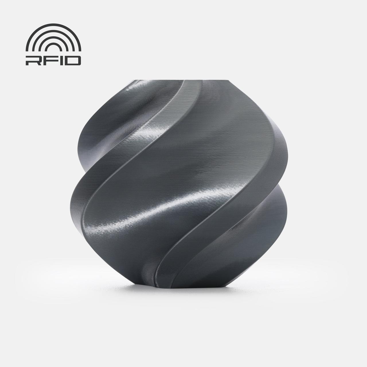 Пластик Bambu Lab PLA Silk+ Titan Gray (13108), з котушкою, фото 1