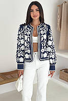 Вишитий жіночий жакет синій