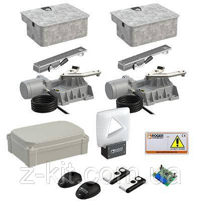 KIT BR21/353DHP Комплект автоматичних двигунів для двостулкових воріт підземного монтажу BRUSHLESS Roger, фото 1