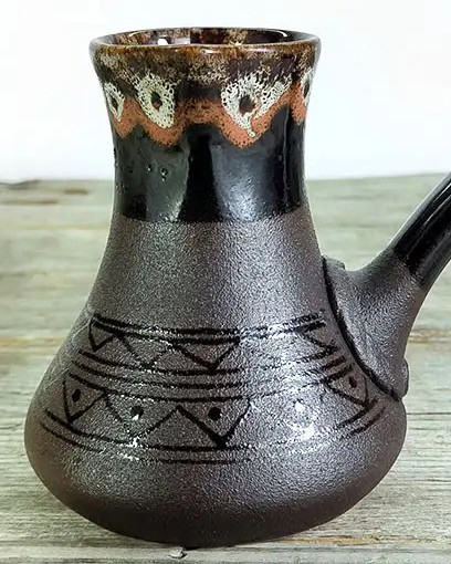 Турка джезва Слав Керам керамічна "Асканія" 150 мл коричнева, фото 1