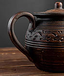 Чайник заварювальний Слав Керам Домашній 1 л із червоної глини з декором, фото 5